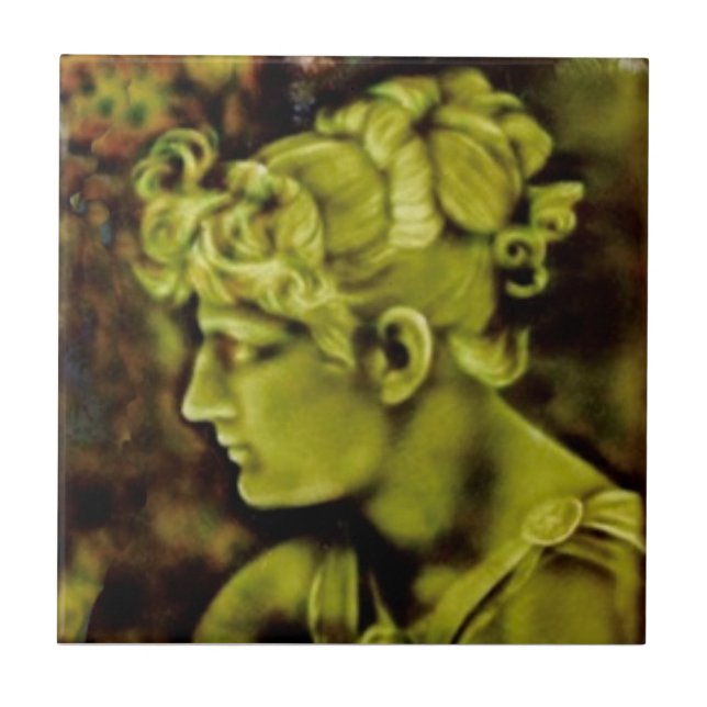 Repro Isaac Broome American Parthenia Portrait Ceramic Tile (Front)