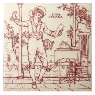 Repro Maw Crane Little Tommy Tucker Nursery Rhyme Ceramic Tile