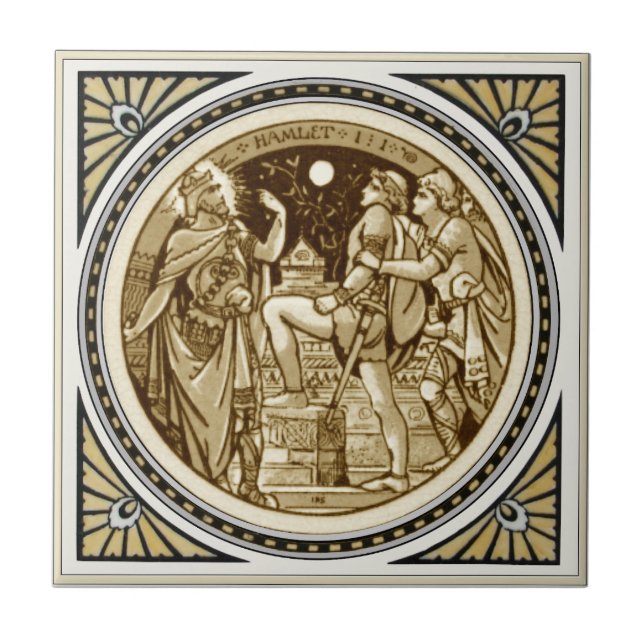 Repro Minton Shakespeare Series Hamlet Tile (Front)