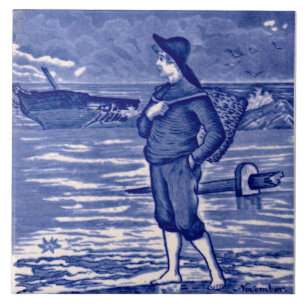 Repro November Wedgwood Blue Calendar Months Ceramic Tile