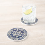 Repro Portuguese Blue Geometric Azulejos Floral Coaster<br><div class="desc">Reproduction: Azulejos Portuguese tile Geometric blue and white design Not intended for outdoor use. Our tiles are reproductions of costly authentic original antique tiles. We suggest that you order one tile to review before placing a large order. This is a pretty design tile go with every colour scheme. You could...</div>