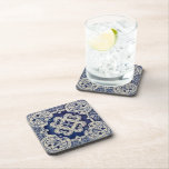 Repro Portuguese Blue Geometric Azulejos Floral Coaster<br><div class="desc">Reproduction: Azulejos Portuguese tile Geometric blue and white design Not intended for outdoor use. Our tiles are reproductions of costly authentic original antique tiles. We suggest that you order one tile to review before placing a large order. This is a pretty design tile go with every colour scheme. You could...</div>