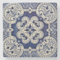 Repro Portuguese Blue Geometric Azulejos Floral