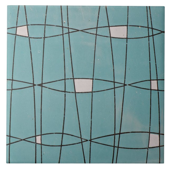Repro Portuguese Blue Geometric Azulejos Modern Ceramic Tile (Front)