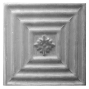 Repro Portuguese Faux Relief Grey Floral Tile