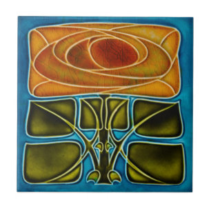 Repro Richards c1900 Art Nouveau Mackintosh Rose Ceramic Tile