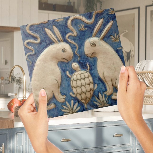 Repro Spanish Animal Rabbit Tortoise Blue Tile (Repro Spanish Animal Rabbit Tortoise Blue Tile
)