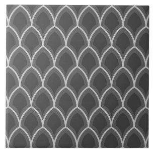 Repro Spanish Geometric Scale Azulejos Grey Tile