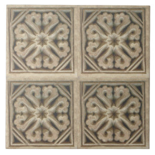 Repro Spanish Maure Floral Pattern Faux relief Til Ceramic Tile