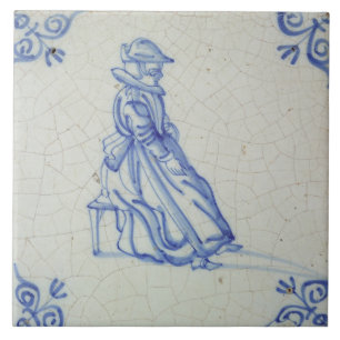 Repro Vintage Dutch Blue and White Delft tiles