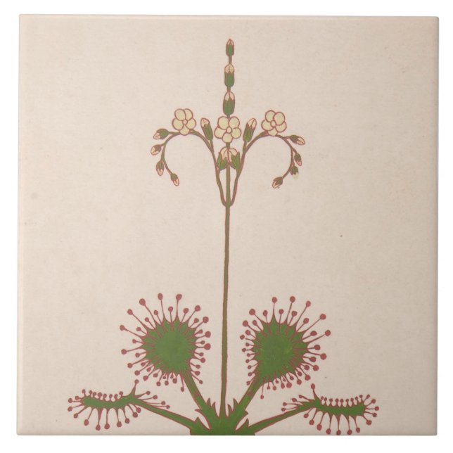 Repro Vintage Floral Print  Ceramic Tile (Front)