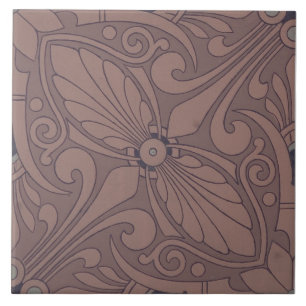 Repro Vintage Geometric Ancient Greek Terracotta T Ceramic Tile