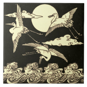 Repro Vintage Minton Black and White English Tile