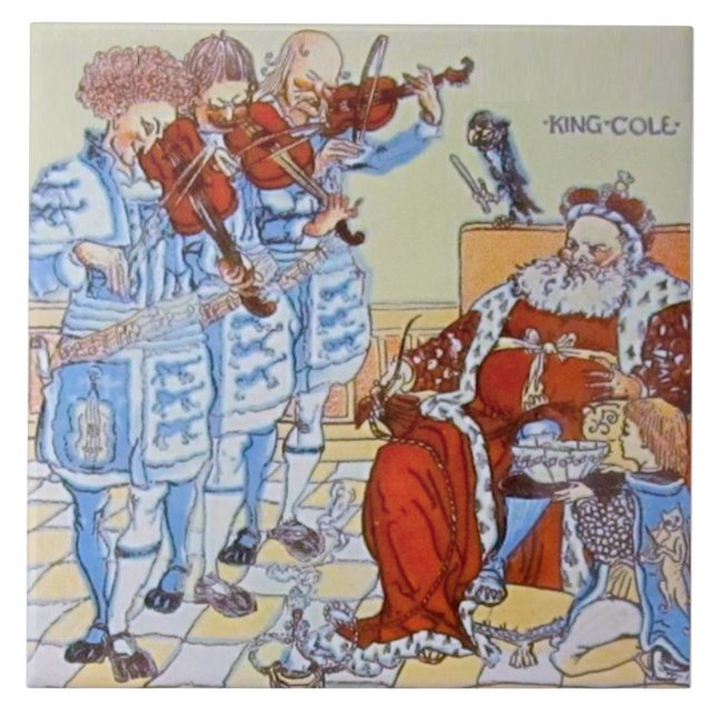 Repro Walter Crane Old King Cole Nursery Rhyme Ceramic Tile (Front)