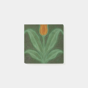Repro Yellow Green Tulip Art Nouveau Tile Post-it Notes