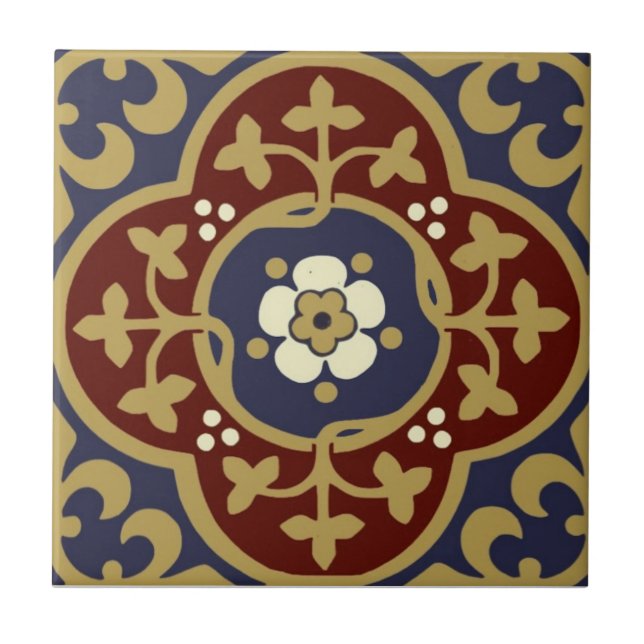 Reproduction Ecclesiastic Encaustic Gothic Tile (Front)