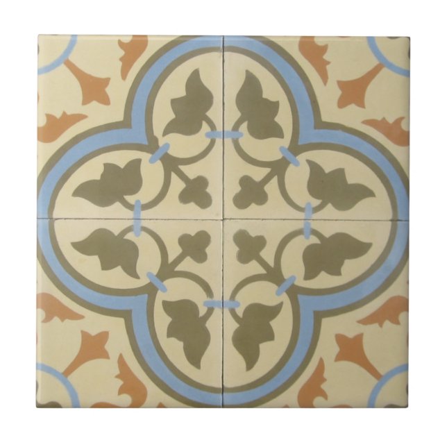 Reproduction Encaustic Cement Tile on Ceramic (Front)