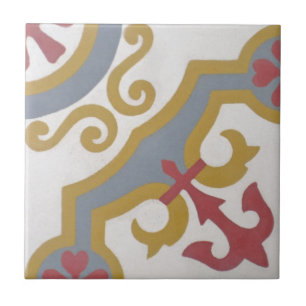 Reproduction Encaustic Cement Tile on Ceramic