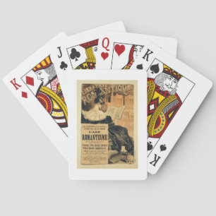 Reproduction of a poster advertising a book entitl playing cards
