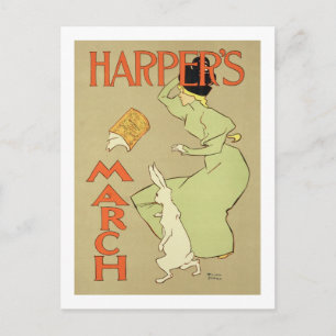 Reproduction of a poster advertising 'Harper's Mag Postcard
