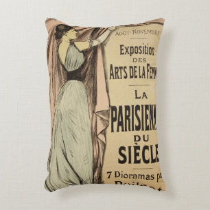 Reproduction of a poster advertising 'La Parisienn Decorative Cushion