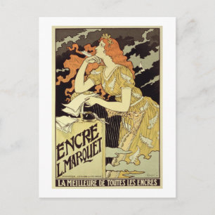 Reproduction of a poster advertising 'Marquet Ink' Postcard