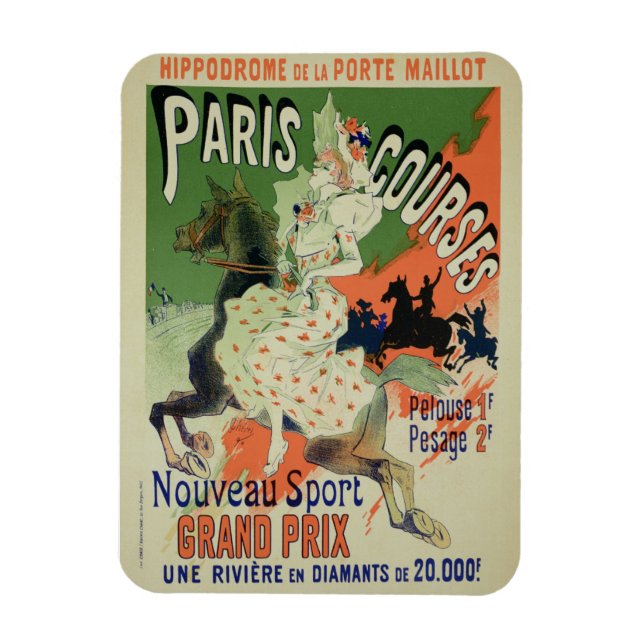 Reproduction of a poster advertising 'Paris Course Magnet (Vertical)