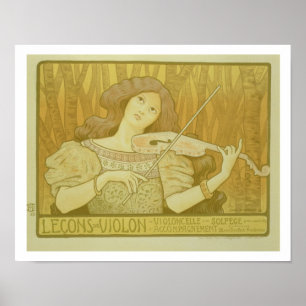 Reproduction of a poster advertising 'Violin Lesso