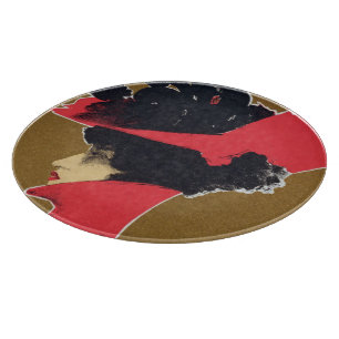Reproduction of a poster advertising 'Zlata Praha' Cutting Board