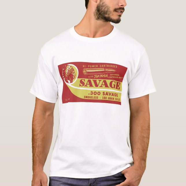 reproduction of a savage 300 ammo box T-Shirt (Front)