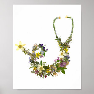 Reproduction Pressed Flower Stethoscope Nurse Poster