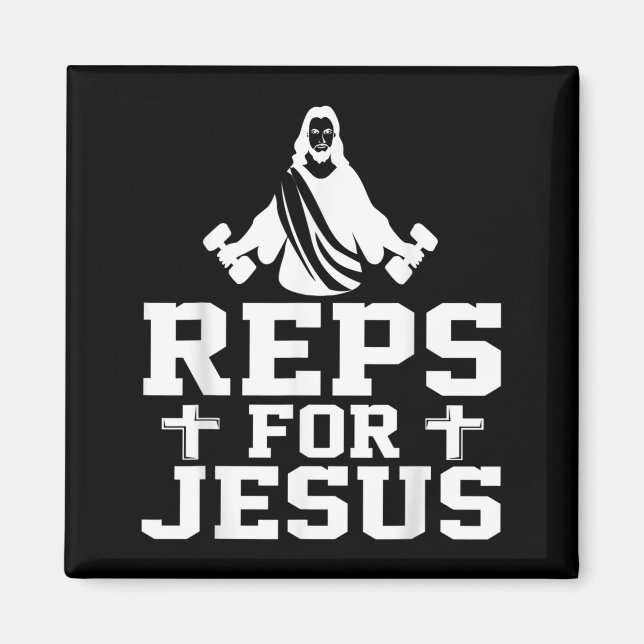 Reps For Jesus Funny Christian Gym Fitness Biceps  Magnet (Front)