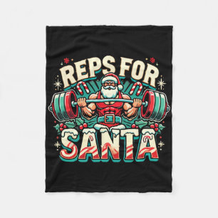 Reps For Santa – Funny Christmas Fitness Bodybuild Fleece Blanket