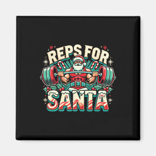 Reps For Santa – Funny Christmas Fitness Bodybuild Magnet