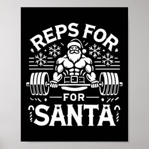 Reps For Santa – Funny Christmas Fitness Bodybuild Poster