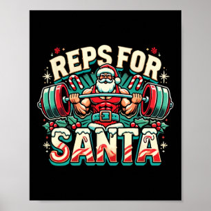 Reps For Santa – Funny Christmas Fitness Bodybuild Poster