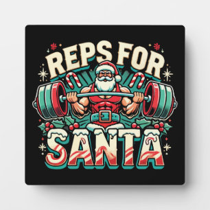 Reps for Santa – Funny Christmas Fitness Plaque