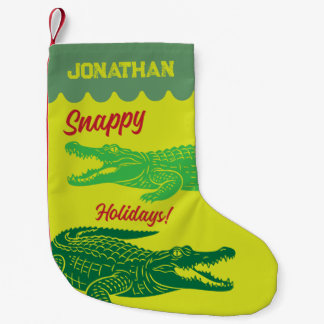 Reptile Alligator Kids Children Custom Name Boy Small Christmas Stocking