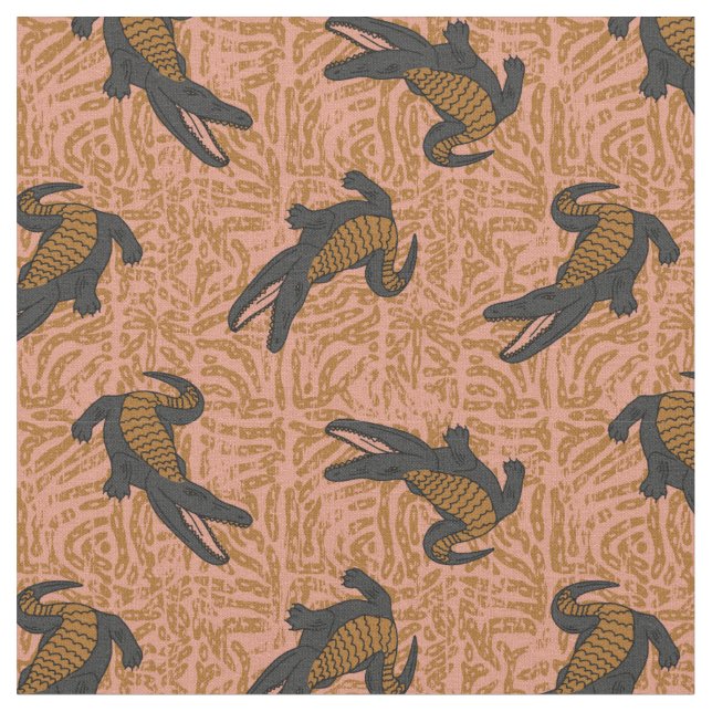 reptile alligator rust  fabric (Close Up)