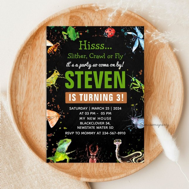 Reptile and insect Night Editable Invitation (Reptile and insect Night Editable Invitation
)