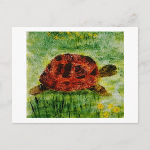 Reptile Animal Painting Tortoise Postcard