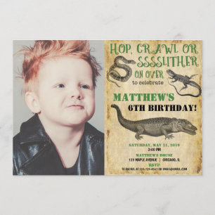 Reptile birthday boy invitations, reptile show invitation
