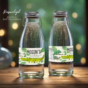 Reptile Birthday Party Bottle Labels