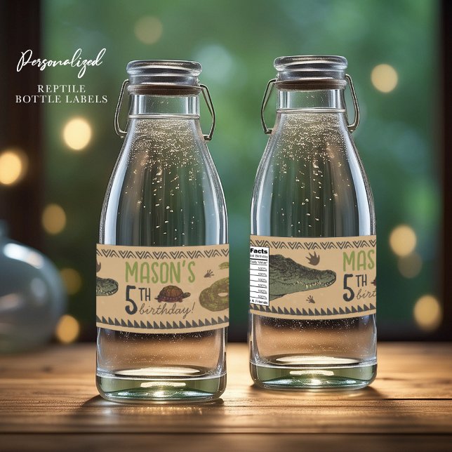 Reptile Birthday Party Bottle Labels (Creator Uploaded)