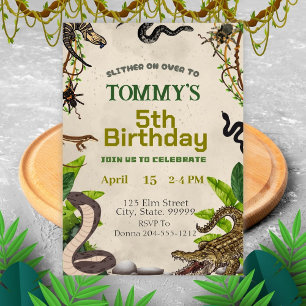Reptile Birthday Party for Boys- Printable Reptile Invitation