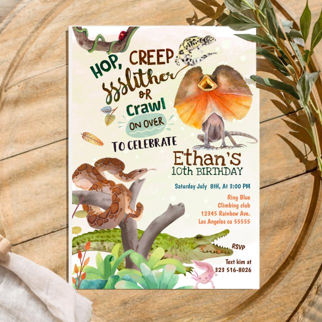 Reptile Birthday Party Invitation (Creator Uploaded)