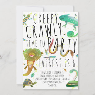 Reptile Birthday Party Invitation - Lizards, Snake