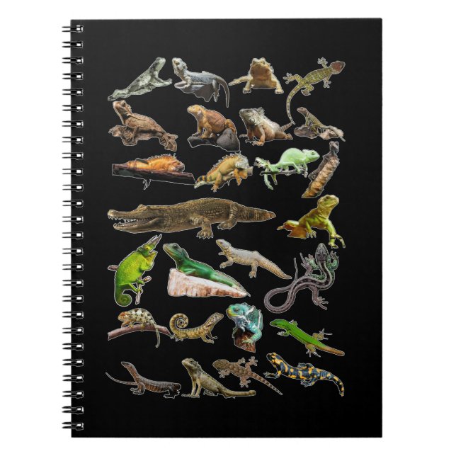 Reptile Collage Lizard Gecko Bearded Dragon Notebook (Front)