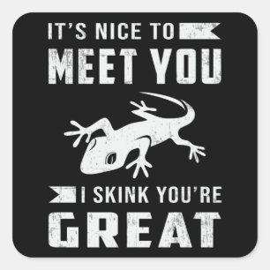 Reptile Gecko Lizard Reptiles Animal Funny Gift Square Sticker