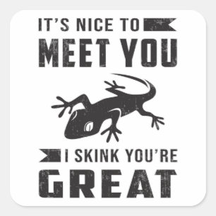 Reptile Gecko Lizard Reptiles Lover Funny Gift Square Sticker